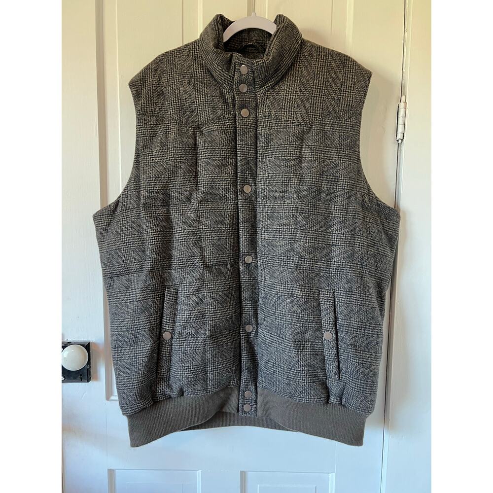 Stetson men's wool blend plaid down vest 2XL